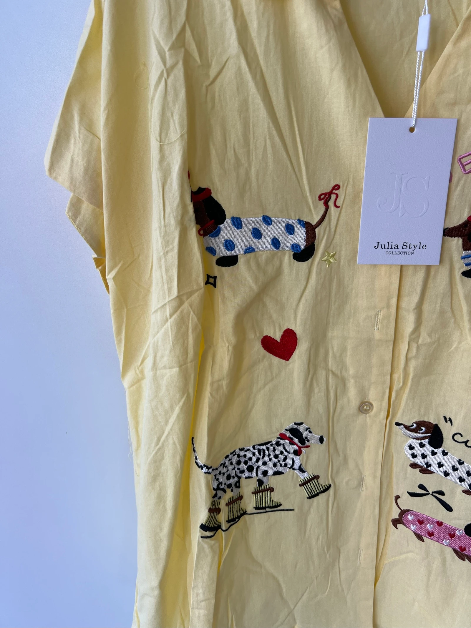 🐶Q Gele Julia-stijl hemd | Maat L 💛 – photo 3